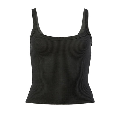 Top cropped sem mangas cinzento escuro vista frontal – Trivelle