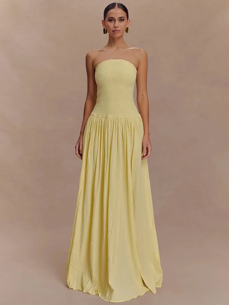 Vestido Maxi Tomara-que-Caia sem Alças