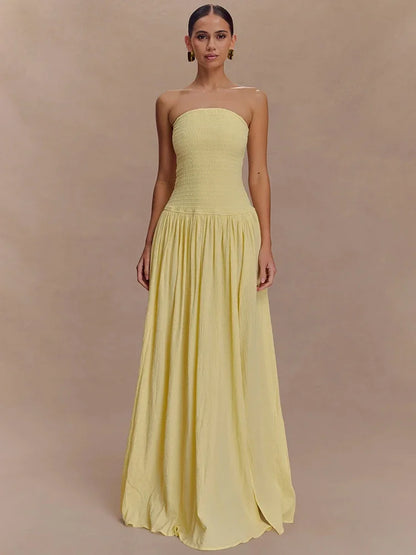 Vestido Maxi Tomara-que-Caia sem Alças