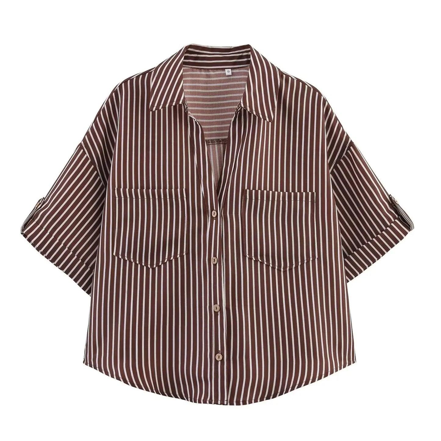 Camisa Linho Oversized com Manga Larga | Botão Único Estilo Casual Verão