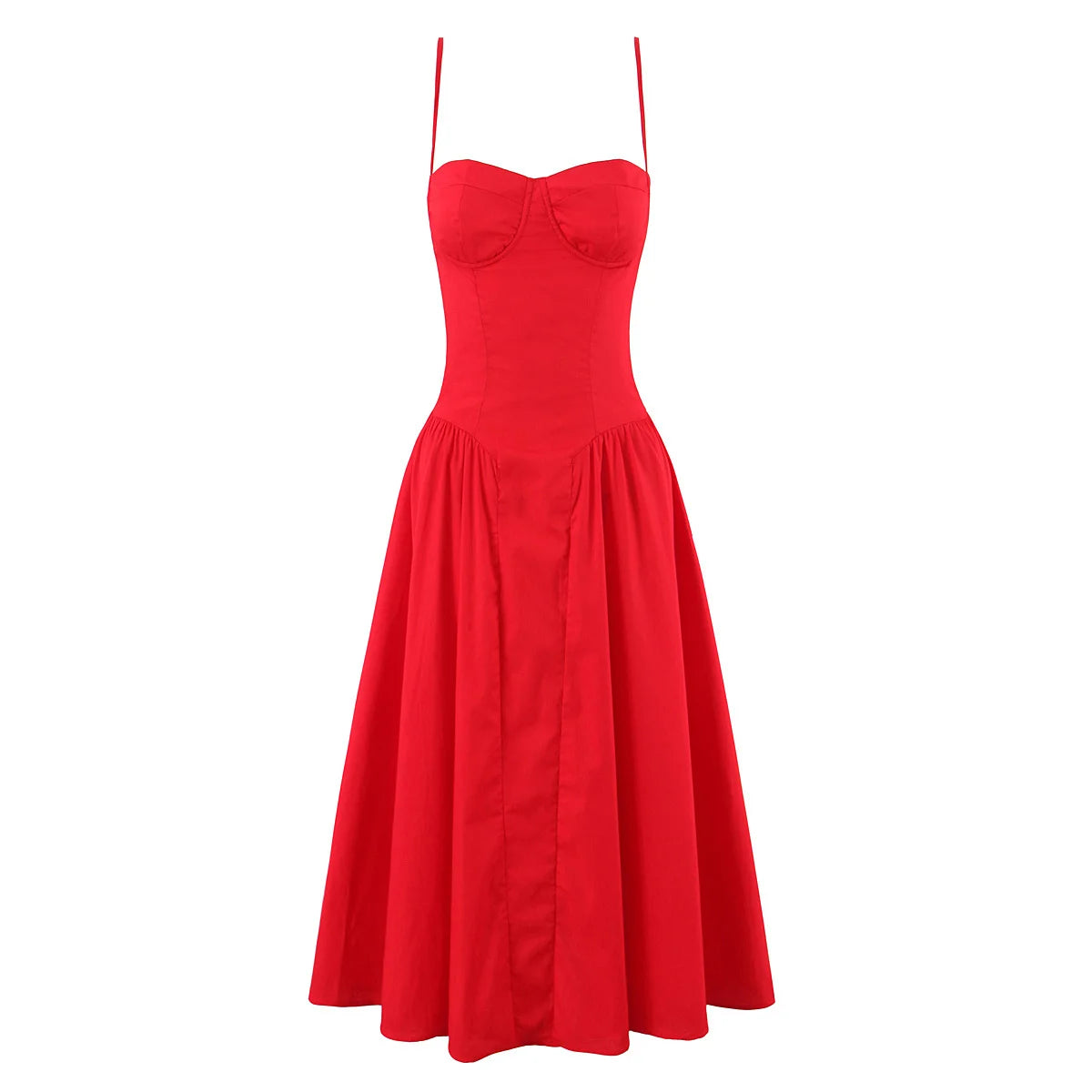 Vestido Midi Linha A com Alças