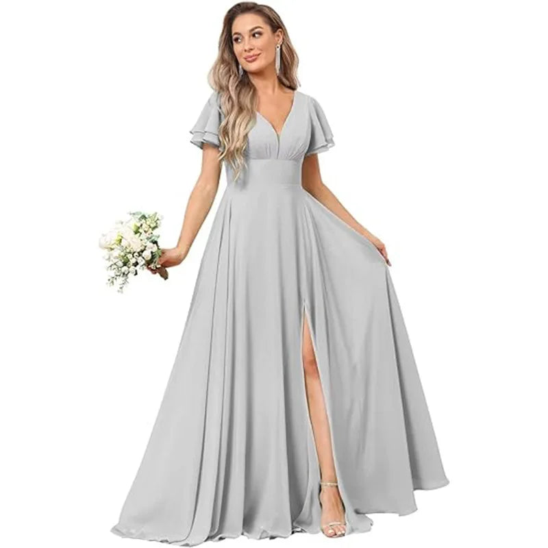 Vestido Maxi Chiffon Ombro a Descoberto