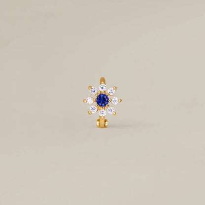 Brinco Flor Zircónia em Aço Inoxidável
