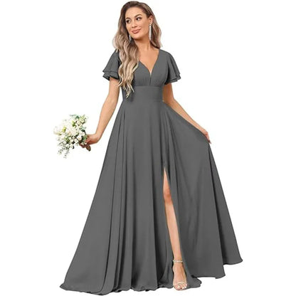 Vestido Maxi Chiffon Ombro a Descoberto