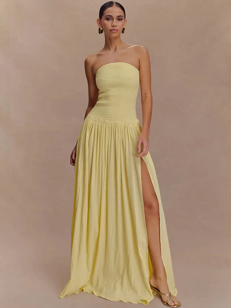 Vestido Maxi Tomara-que-Caia sem Alças