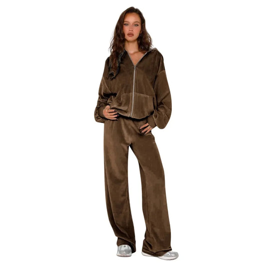 Conjunto em Veludo com Capuz 2 Peças