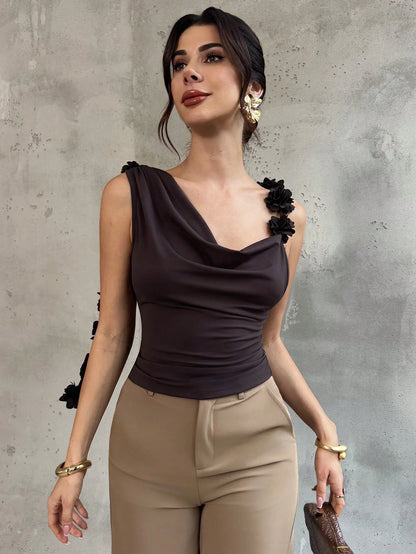 Top Elegante Decote Cowl