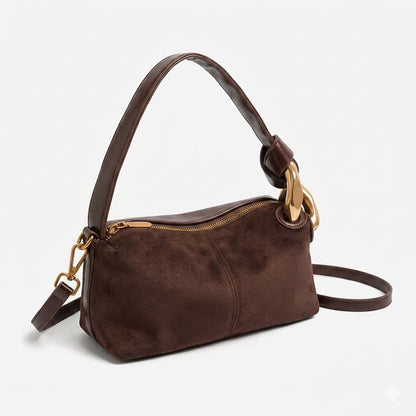 Mala Crossbody Pequena em Camurça