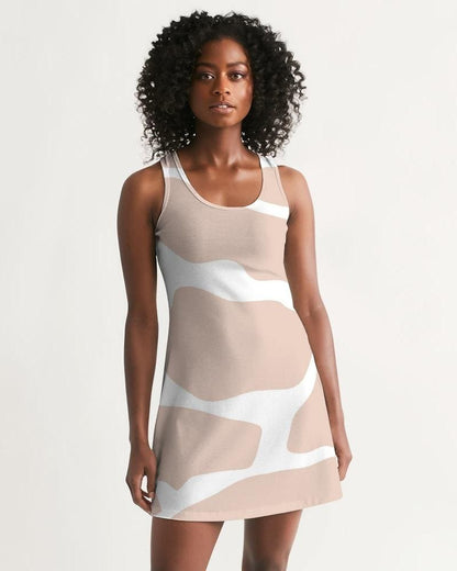 Vestido Mini Racerback Pêssego & Branco