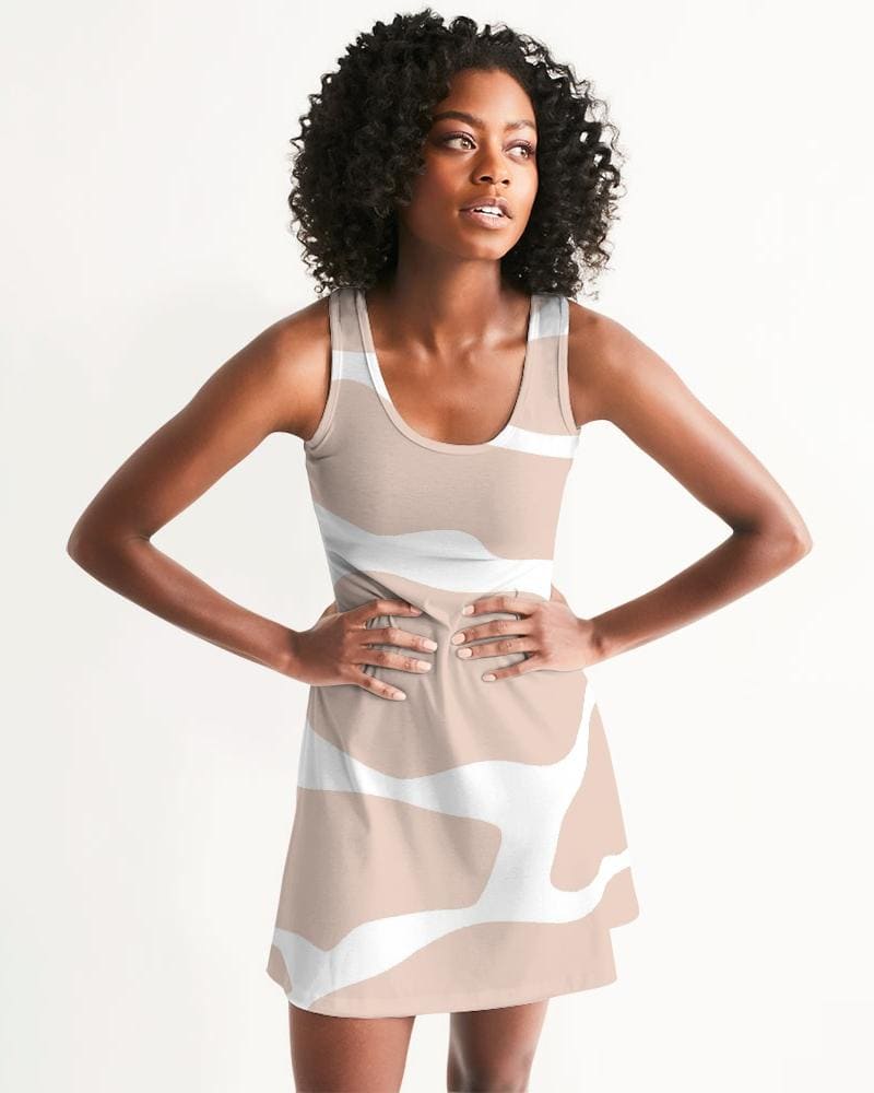 Vestido Mini Racerback Pêssego & Branco
