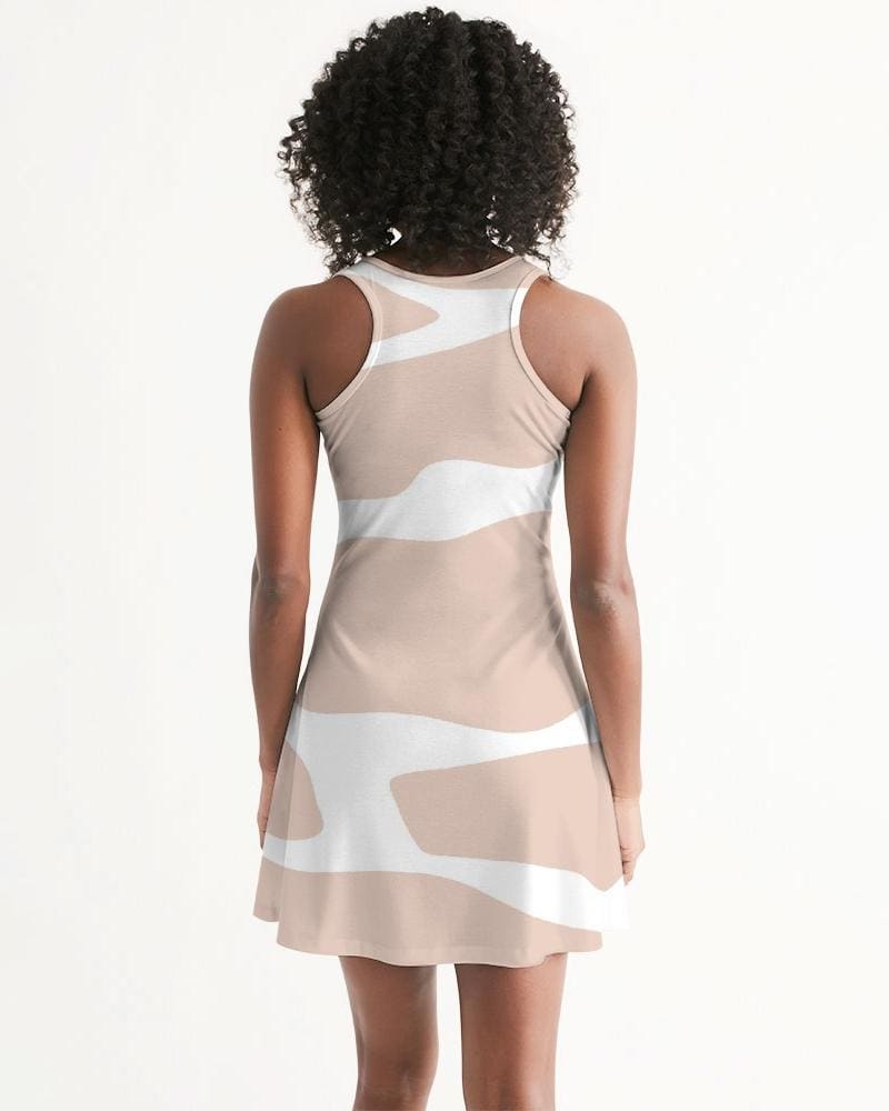 Vestido Mini Racerback Pêssego & Branco