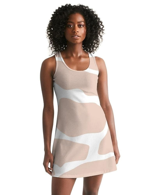 Vestido Mini Racerback Pêssego & Branco